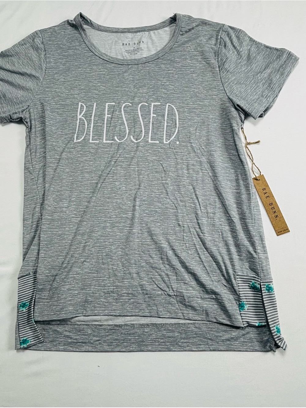 Rae Dunn "Blessed" Gray Short-Sleeve Women’s Tee W522